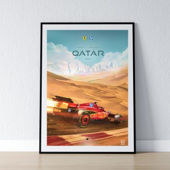 Qatar 2024 Ferrari F1 Poster