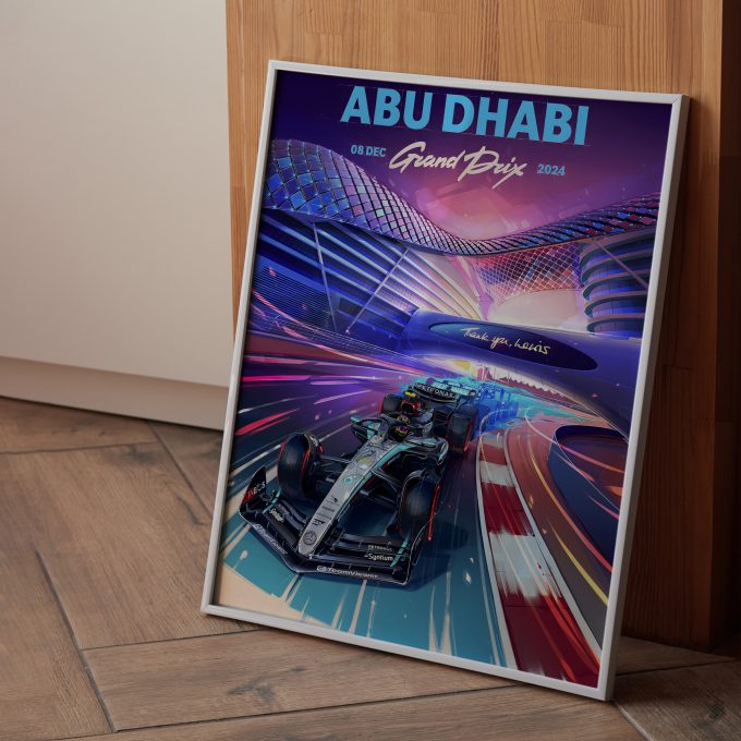 Abu Dhabi 2024 Mercedes F1 Poster
