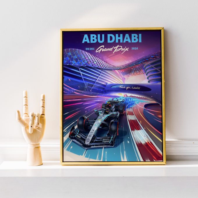 Abu Dhabi 2024 Mercedes F1 Poster