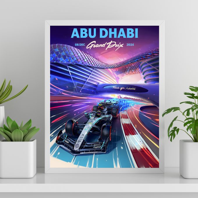 Abu Dhabi 2024 Mercedes F1 Poster