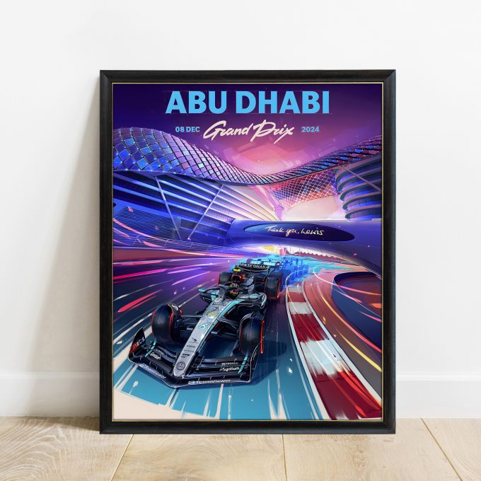 Abu Dhabi 2024 Mercedes F1 Poster
