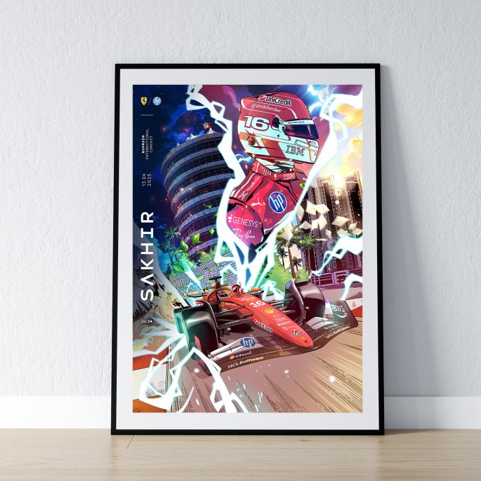 Bahrain 2025 Ferrari F1 Poster