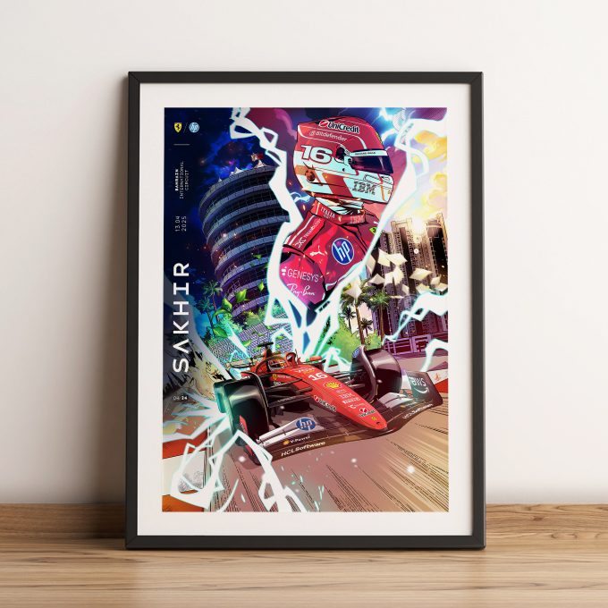 Bahrain 2025 Ferrari F1 Poster