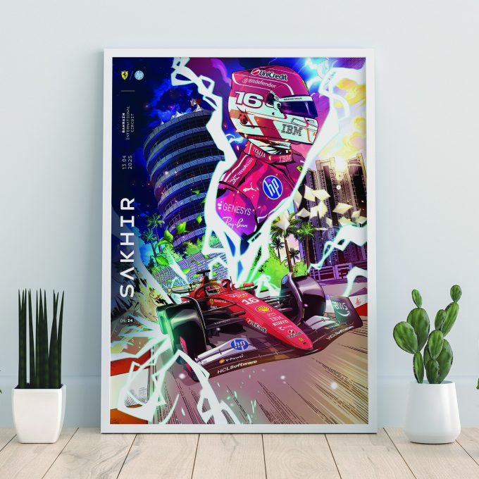 Bahrain 2025 Ferrari F1 Poster