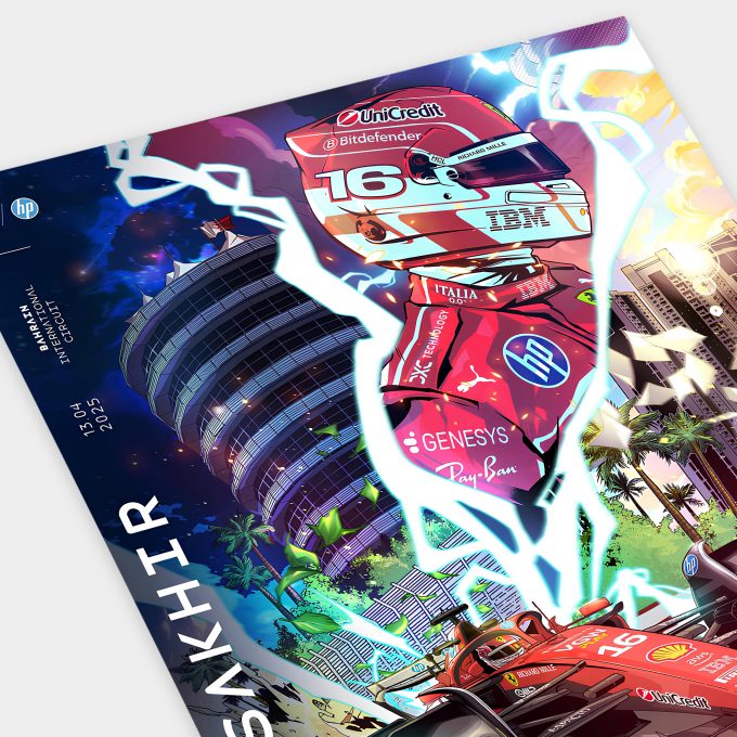 Bahrain 2025 Ferrari F1 Poster