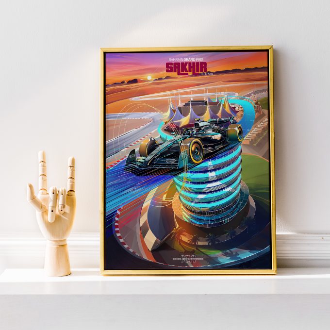Bahrain 2025 Mercedes F1 Poster