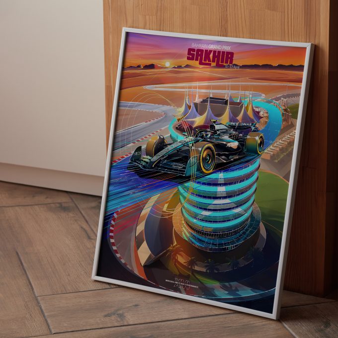 Bahrain 2025 Mercedes F1 Poster