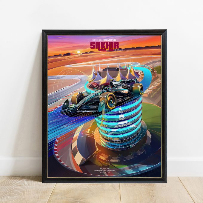 Bahrain 2025 Mercedes F1 Poster