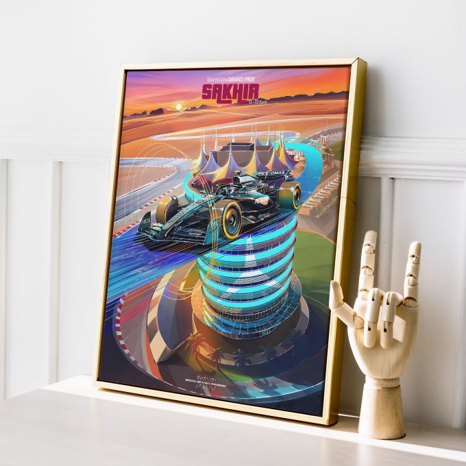 Bahrain 2025 Mercedes F1 Poster