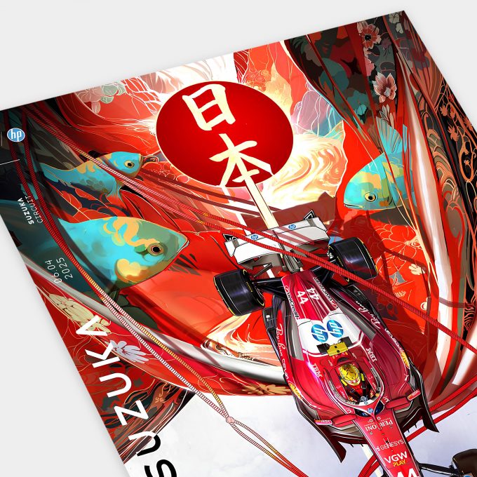 Japan 2025 Ferrari F1 Poster