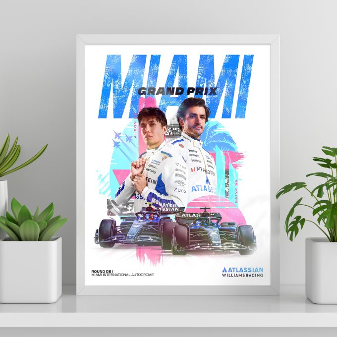 Miami USA 2025 Williams F1 Poster