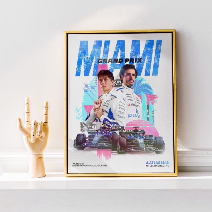 Miami USA 2025 Williams F1 Poster