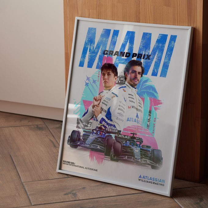 Miami USA 2025 Williams F1 Poster