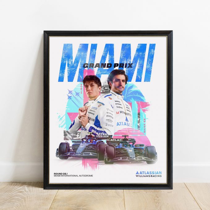 Miami USA 2025 Williams F1 Poster
