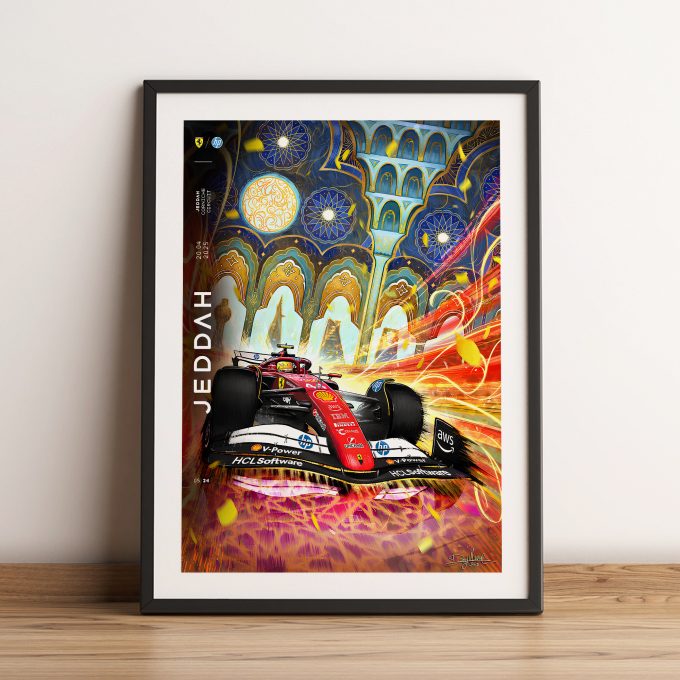 Saudi Arabia 2025 Ferrari F1 Poster