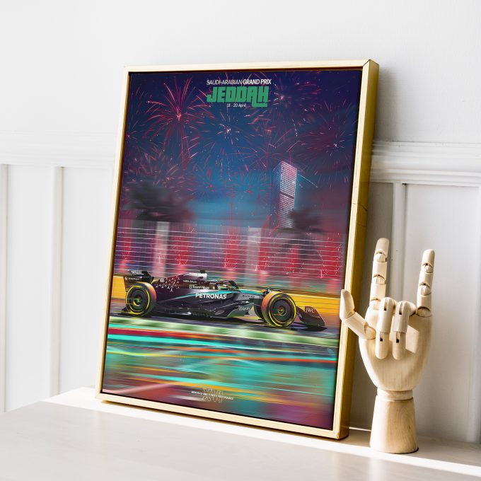 Saudi Arabia 2025 Mercedes F1 Poster