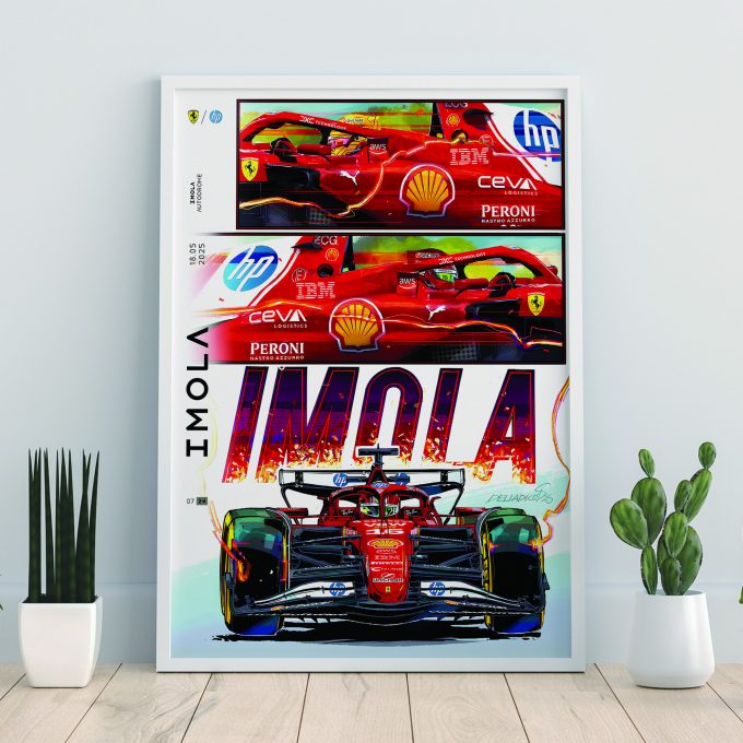 Emilia Romagna Italy 2025 Ferrari F1 Poster