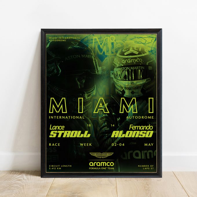Miami USA 2025 Aston Martin F1 Poster
