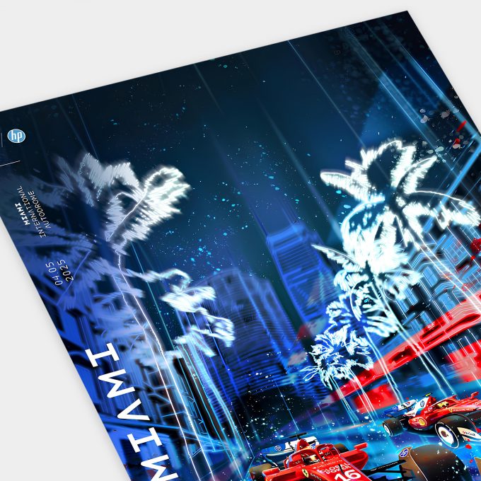 Miami USA 2025 Ferrari F1 Poster