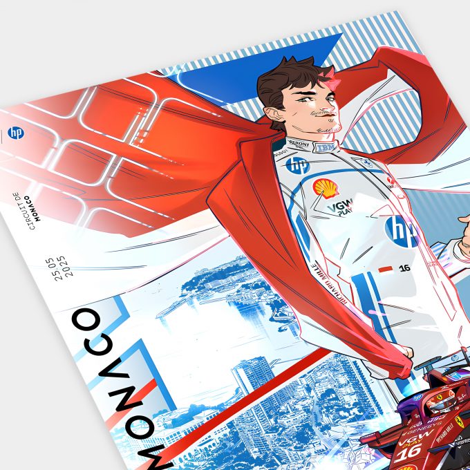 Monaco 2025 Ferrari F1 Poster 2