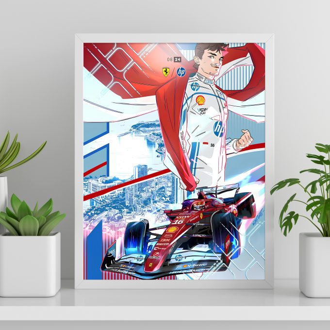 Monaco 2025 Ferrari F1 Poster