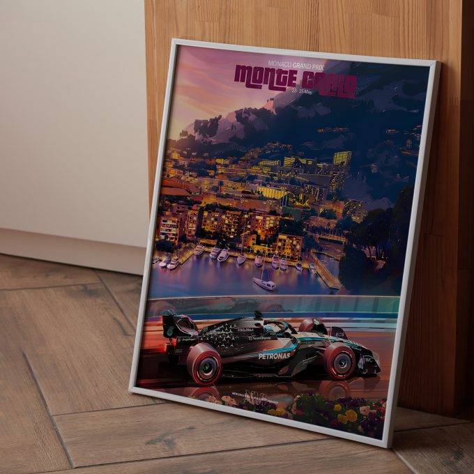 Monaco 2025 Mercedes F1 Poster