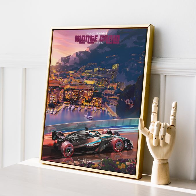Monaco 2025 Mercedes F1 Poster