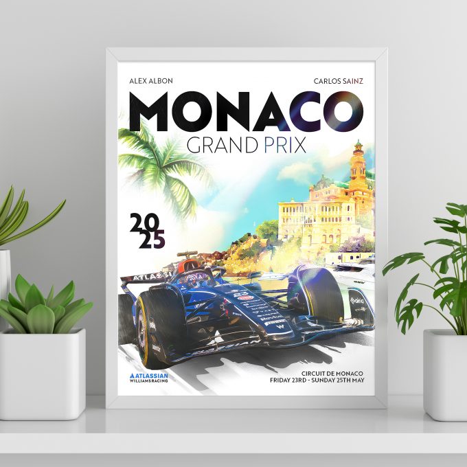 Monaco 2025 Williams F1 Poster 2