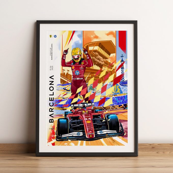 Spain 2025 Ferrari F1 Poster