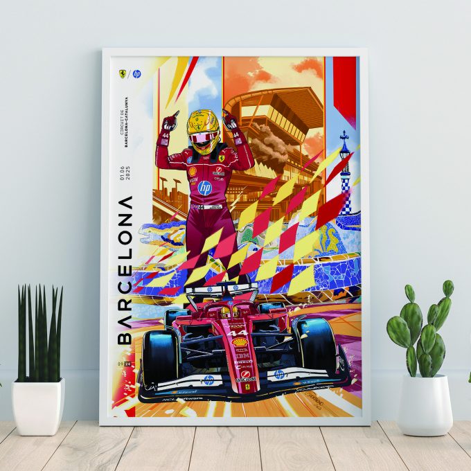 Spain 2025 Ferrari F1 Poster