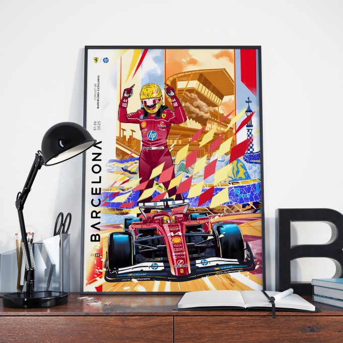 Spain 2025 Ferrari F1 Poster