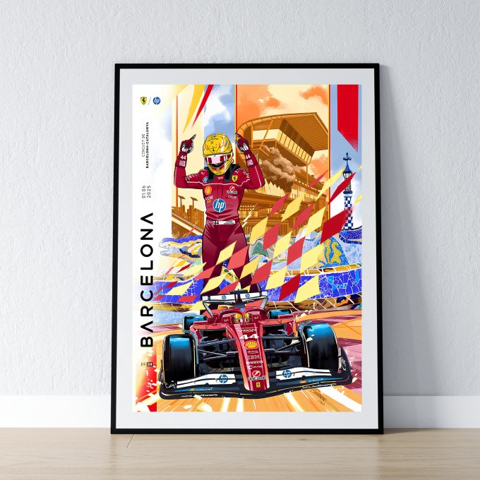 Spain 2025 Ferrari F1 Poster