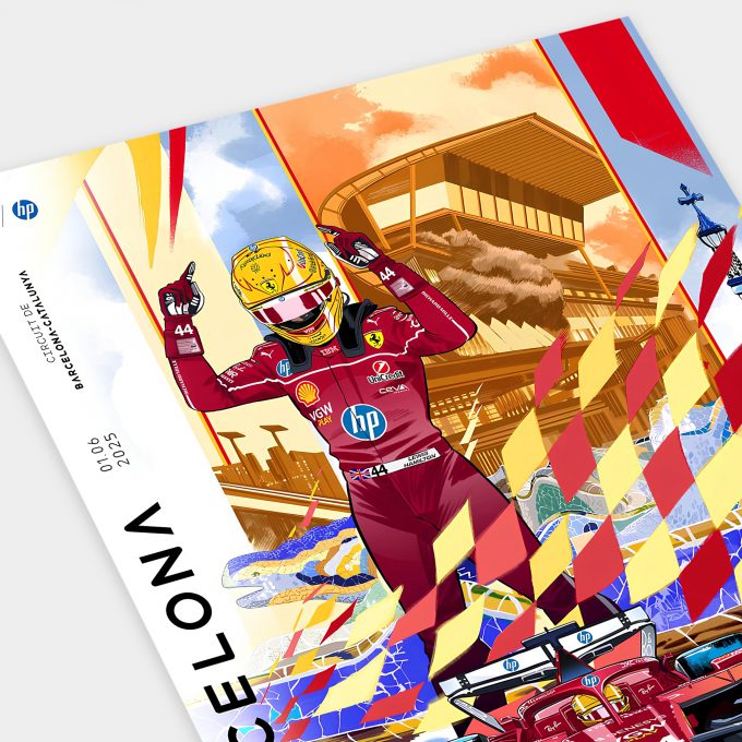 Spain 2025 Ferrari F1 Poster