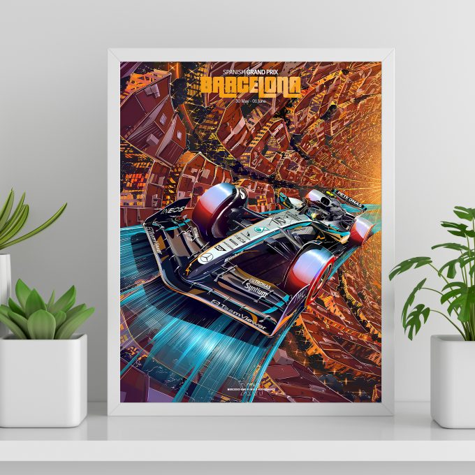 Spain 2025 Mercedes F1 Poster