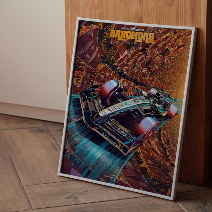 Spain 2025 Mercedes F1 Poster