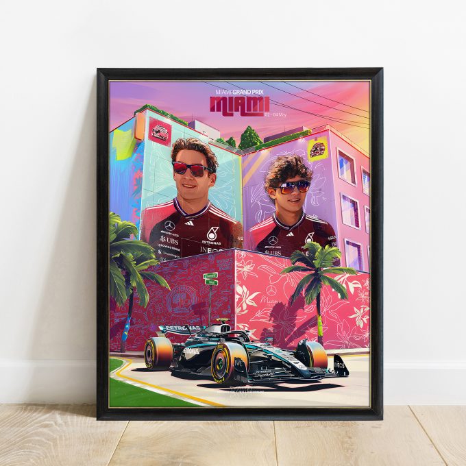 USA Miami 2025 Mercedes F1 Poster