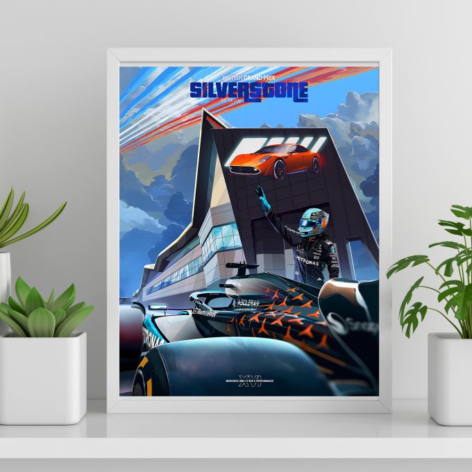 Great Britain 2025 Mercedes F1 Poster